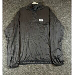Jiberish Anorak Windbreaker Jacket Mens XL Black Pullover Lightweight Hiking